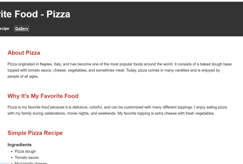 My Favorite Food - Pizza