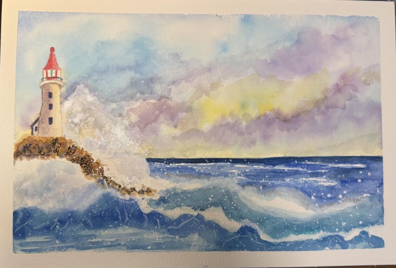 Crashing Waves at Sea