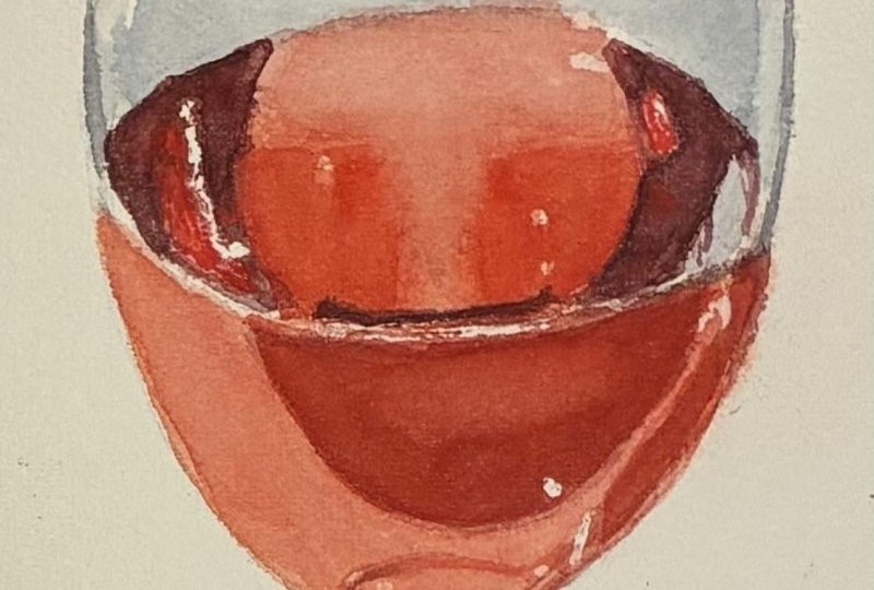 Glass in watercolor - Coke bottle & wine glass