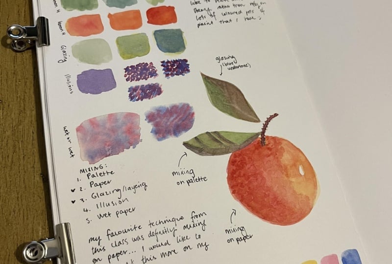 Colour Mixing Sketchbook Study