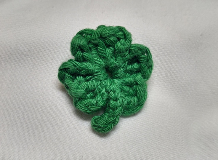 Crocheted Shamrock Pin