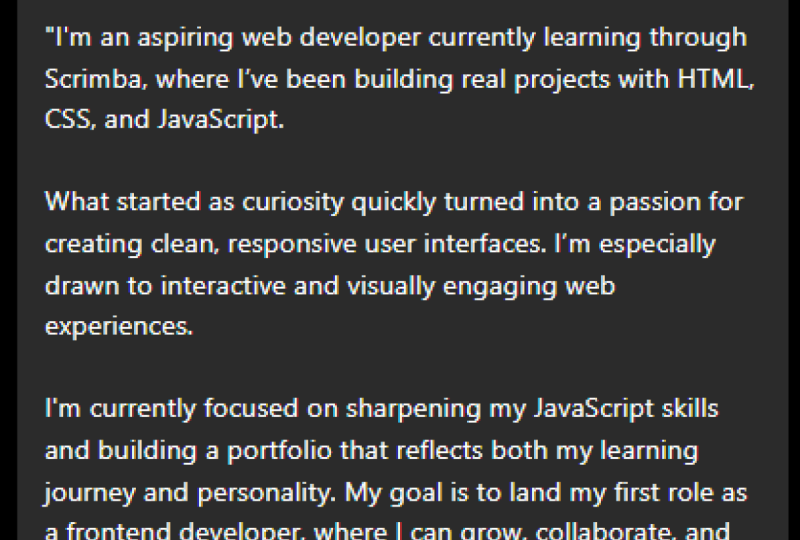 Tone of Voice Project (based on old Linkedin profile)