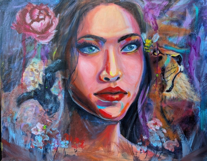 Create an Abstract Portrait with Alika in Acrylic