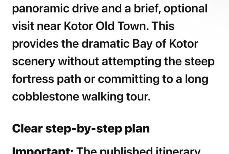 Planning a Kotor Shore Excursion With ChatGPT