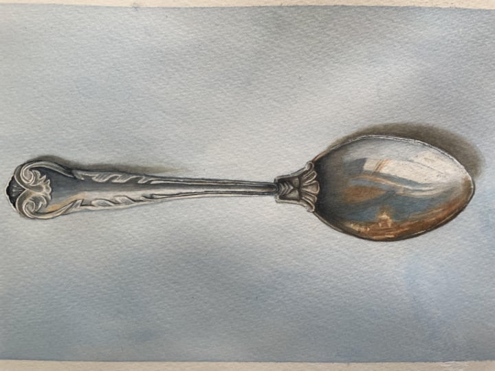 Painting metal in watercolour