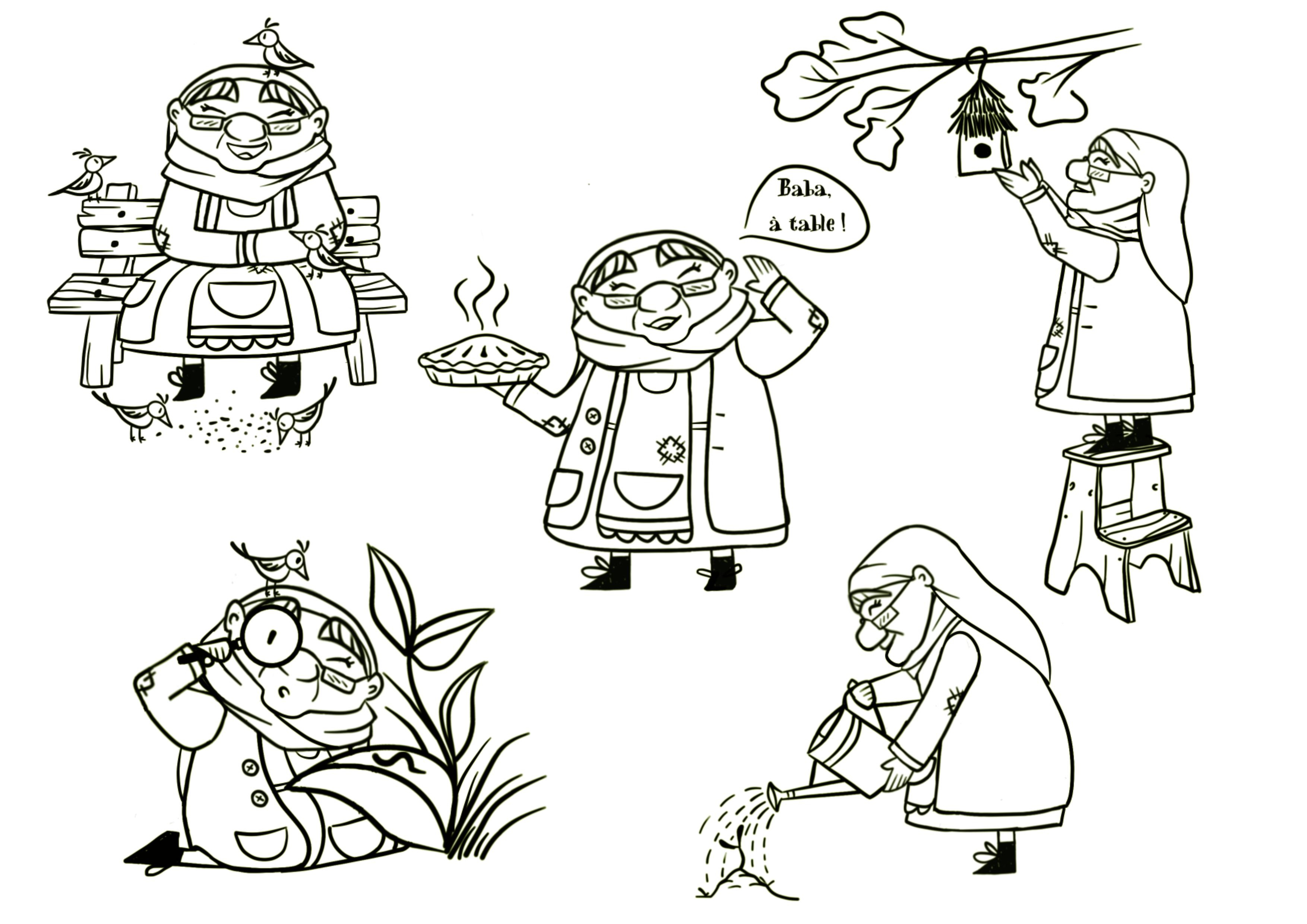 Character pose sheet - student project