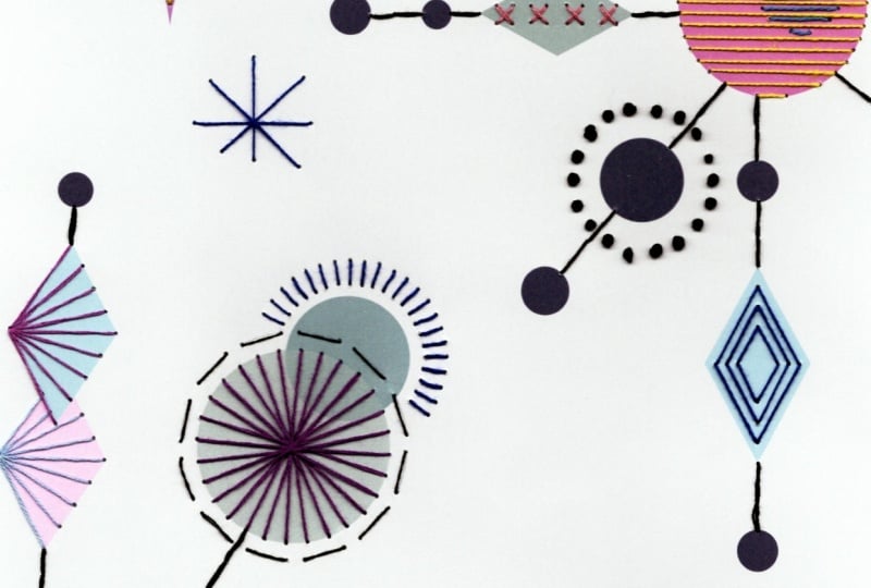 My Mid-Century Paper Embroidery Project