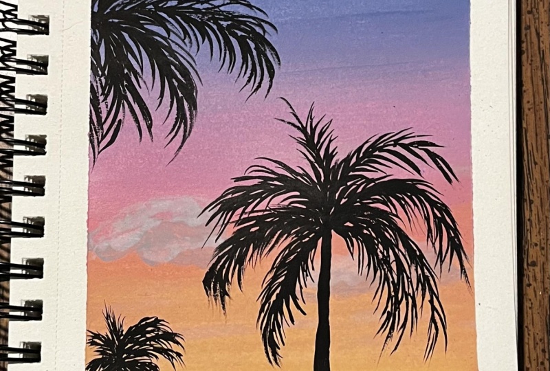 Coconut tree silhouettes
