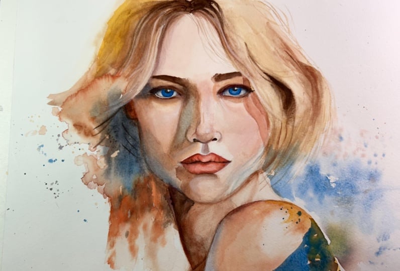 Expressive Portrait in Watercolor