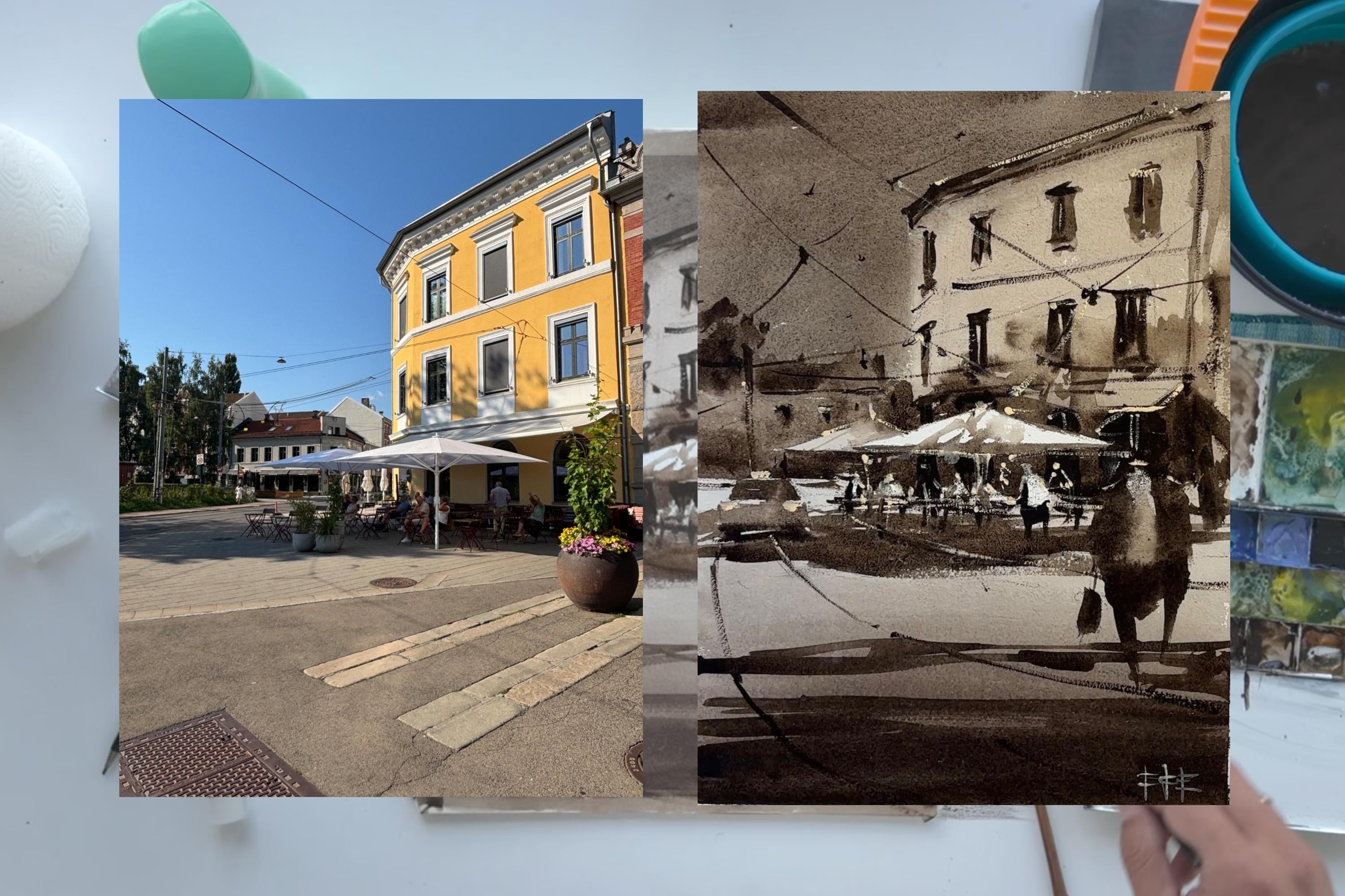 Monochromatic Street Scene with Sepia - student project