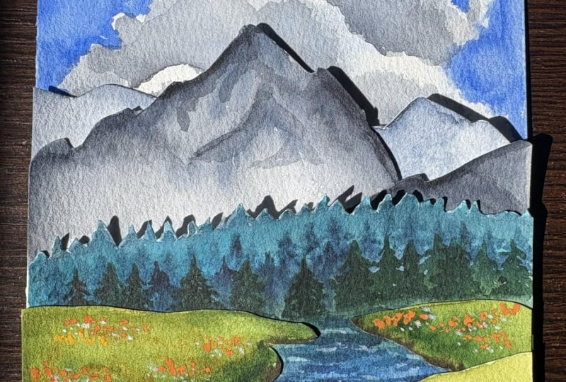 Mountains and meadow