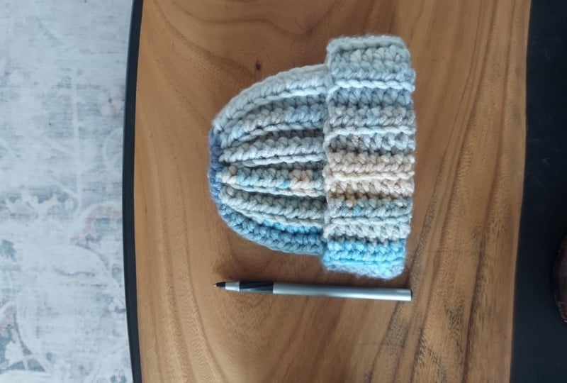 Crochet baby hat and teddy