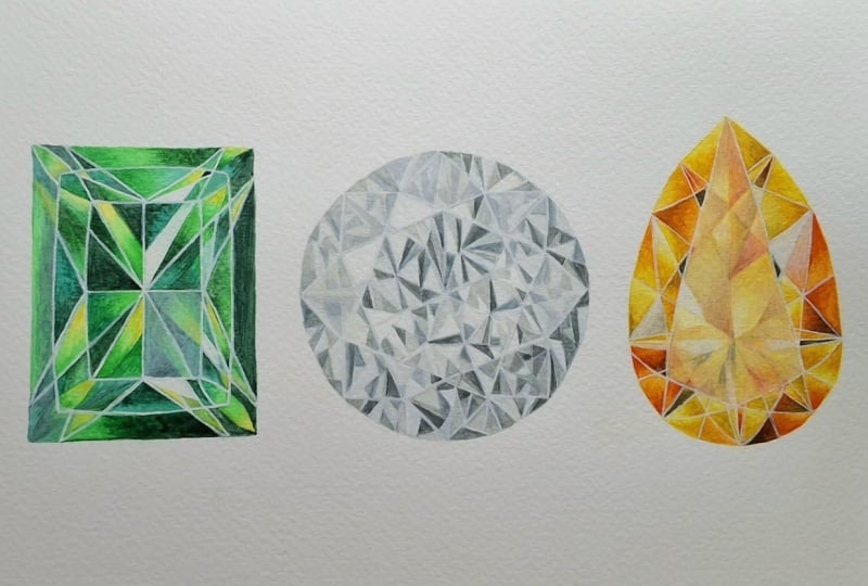 Gemstone in watercolour