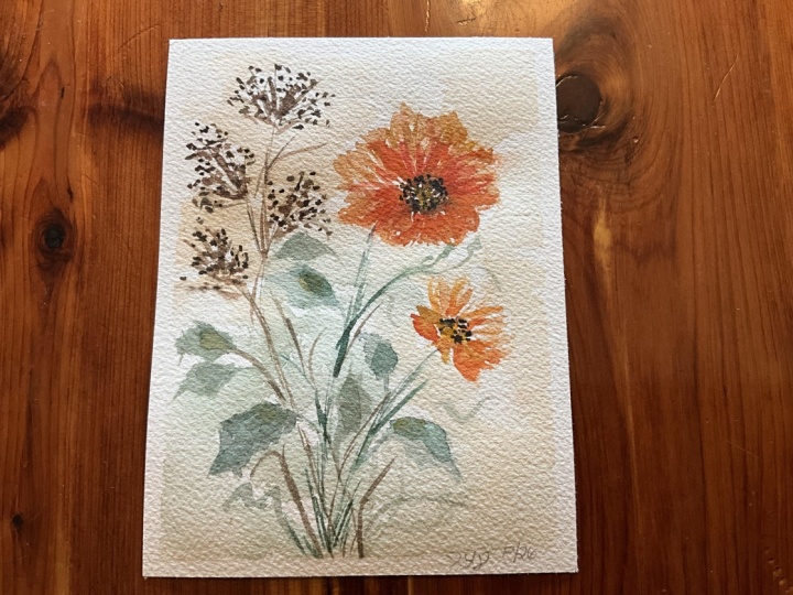 Loose Fall watercolor composition