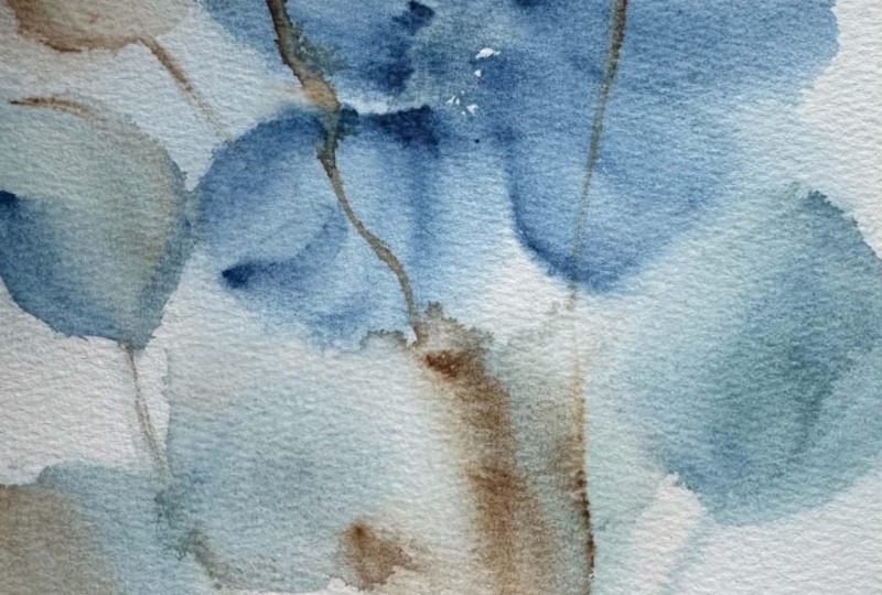 abstract watercolor florals for wall art-a calm & layered approach