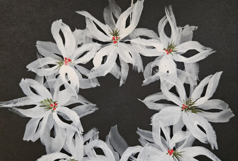 Winter wreath -wedge brush