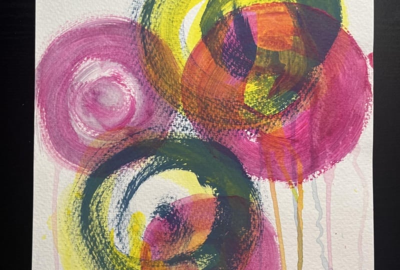 Circles on Mixed Media Paper