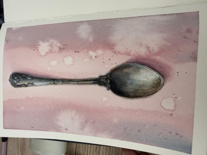Watercolor Still Life: Painting Metal - first try :)