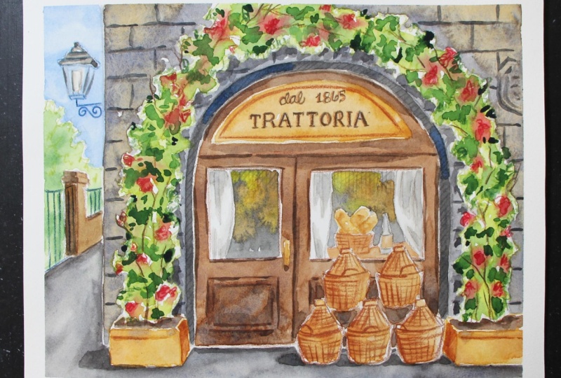 Mixed-Media Italian Restaurant Facade