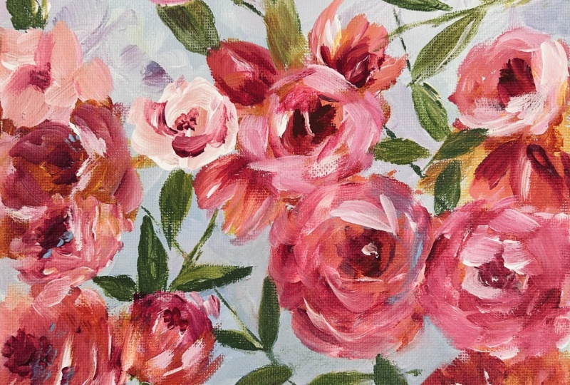 Abstract Roses in Acrylic