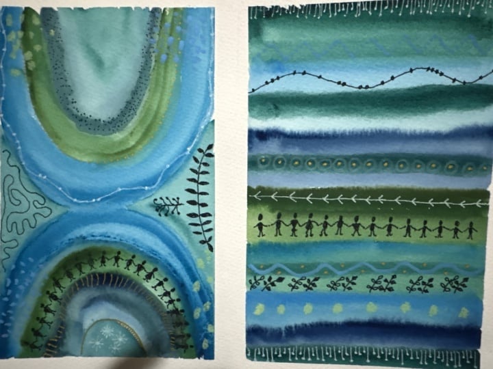 Blue Green Abstract