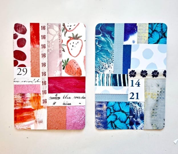 Stripy postcards