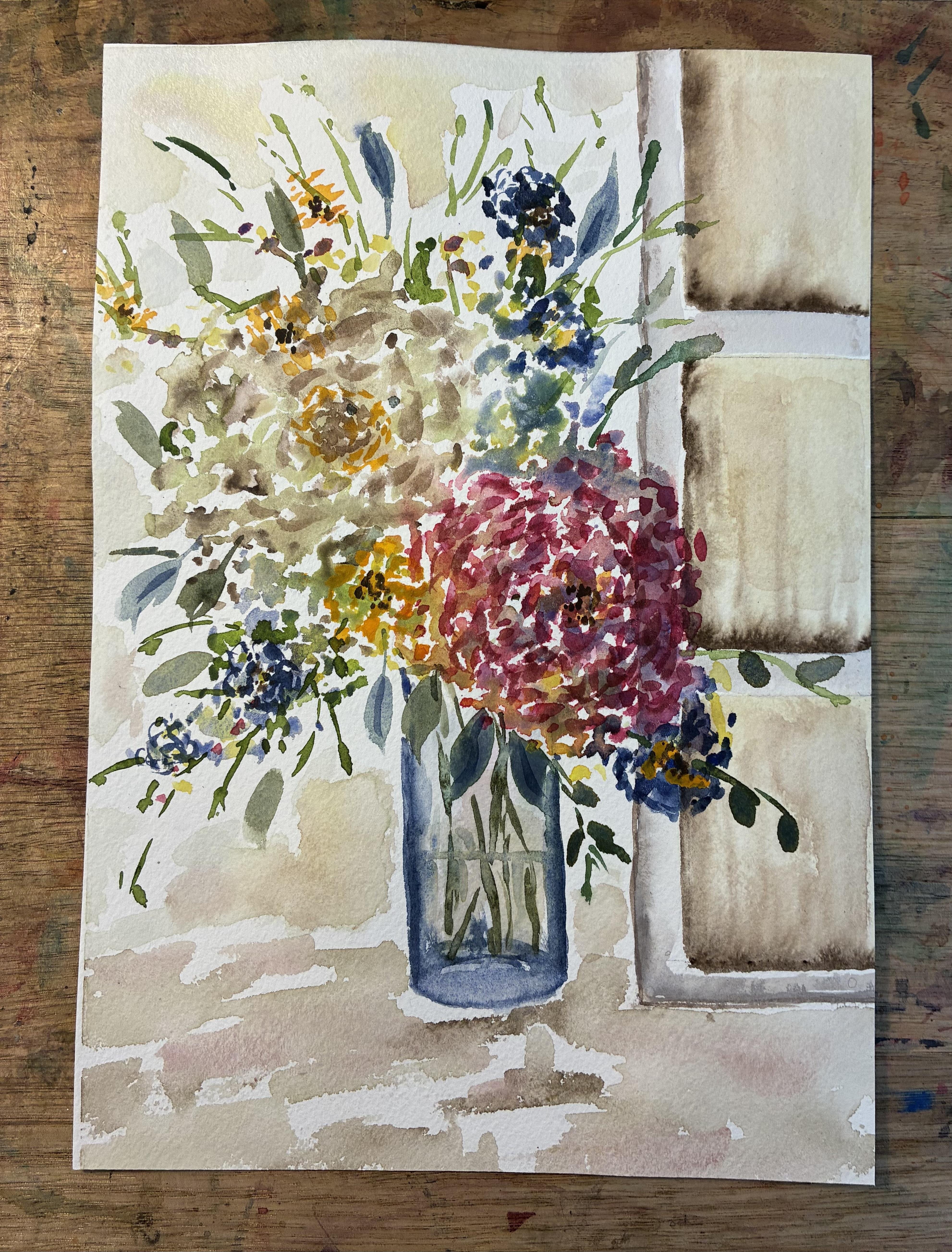 LOOSE WATERCOLOUR FLORALS - student project