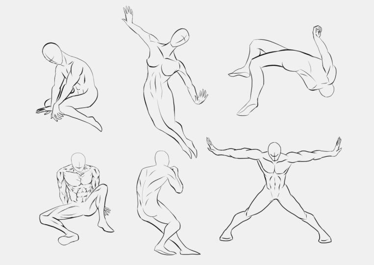 Pose and gesture drawing exercise