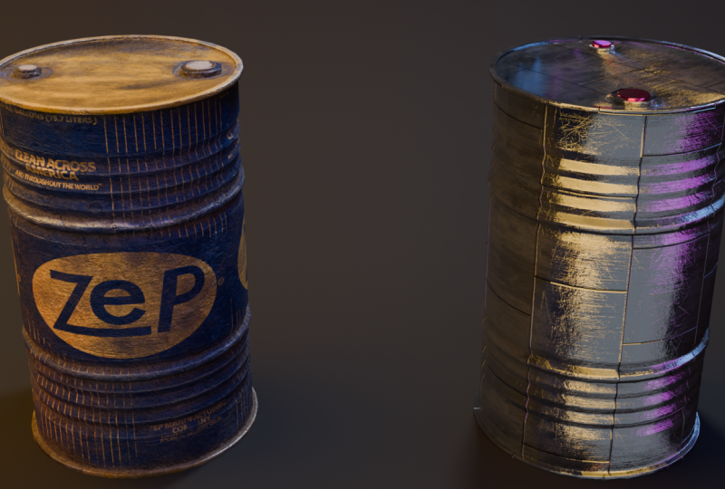 3d barrel game asset