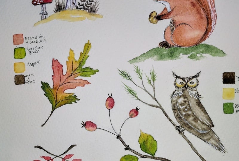Fall watercolor fun