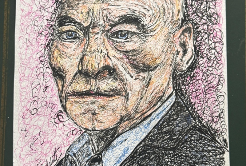 Scribble portrait with  Ink