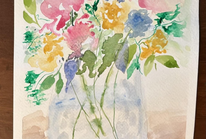 Loose Flowers in Vase