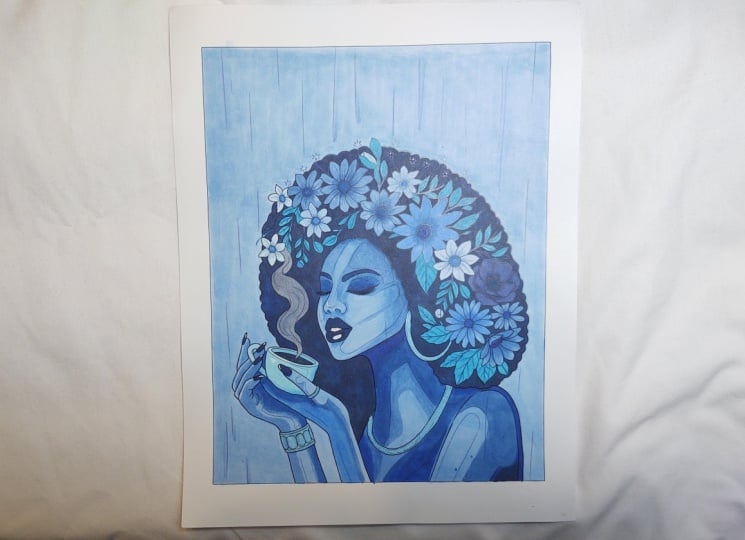 Monochromatic Portrait in Blue