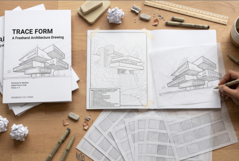 Architectural Tracing Workbook Freehand Drawing Practice for Architecture Students