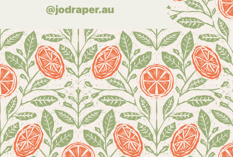 Orange Linocut