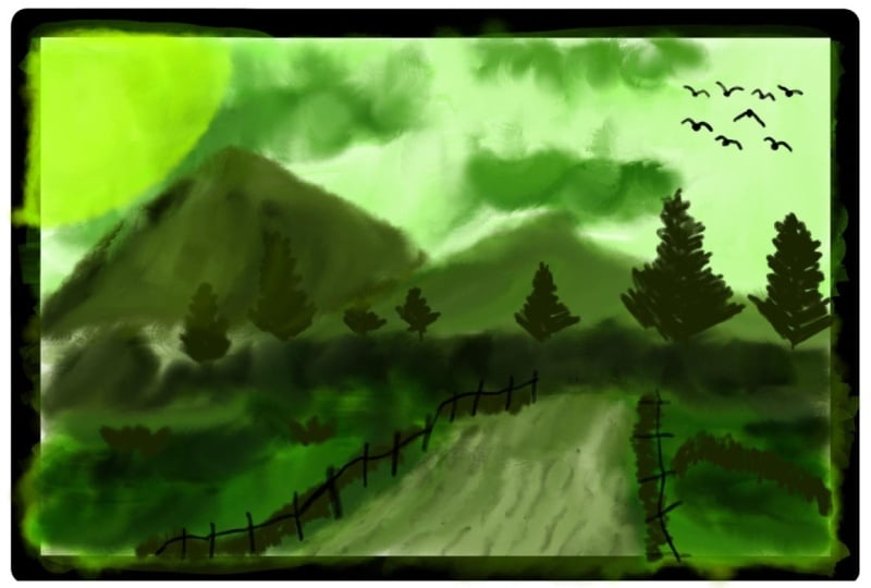 Forest Watercolor Landscape
