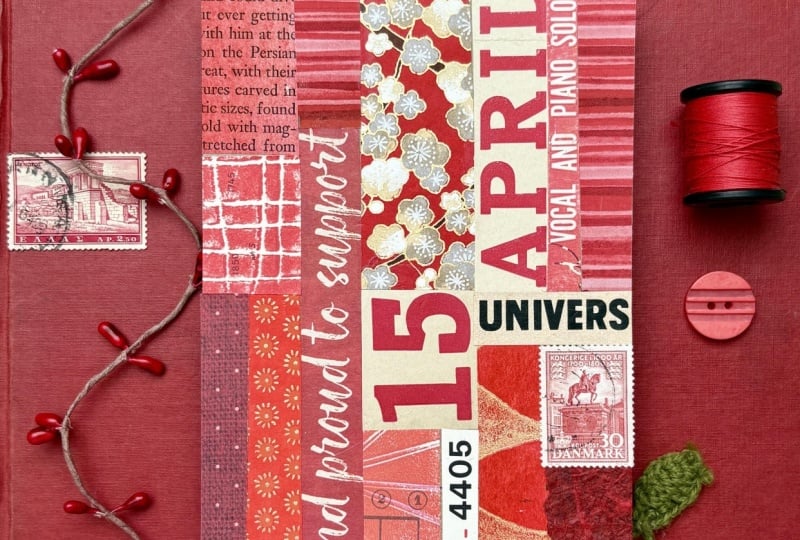 Red Monochromatic Postcard