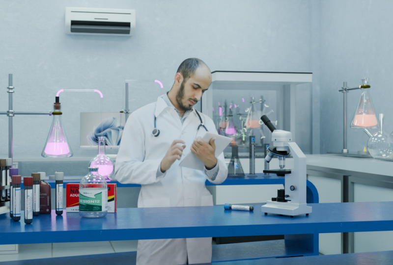 A DOCTOR IN A LAB