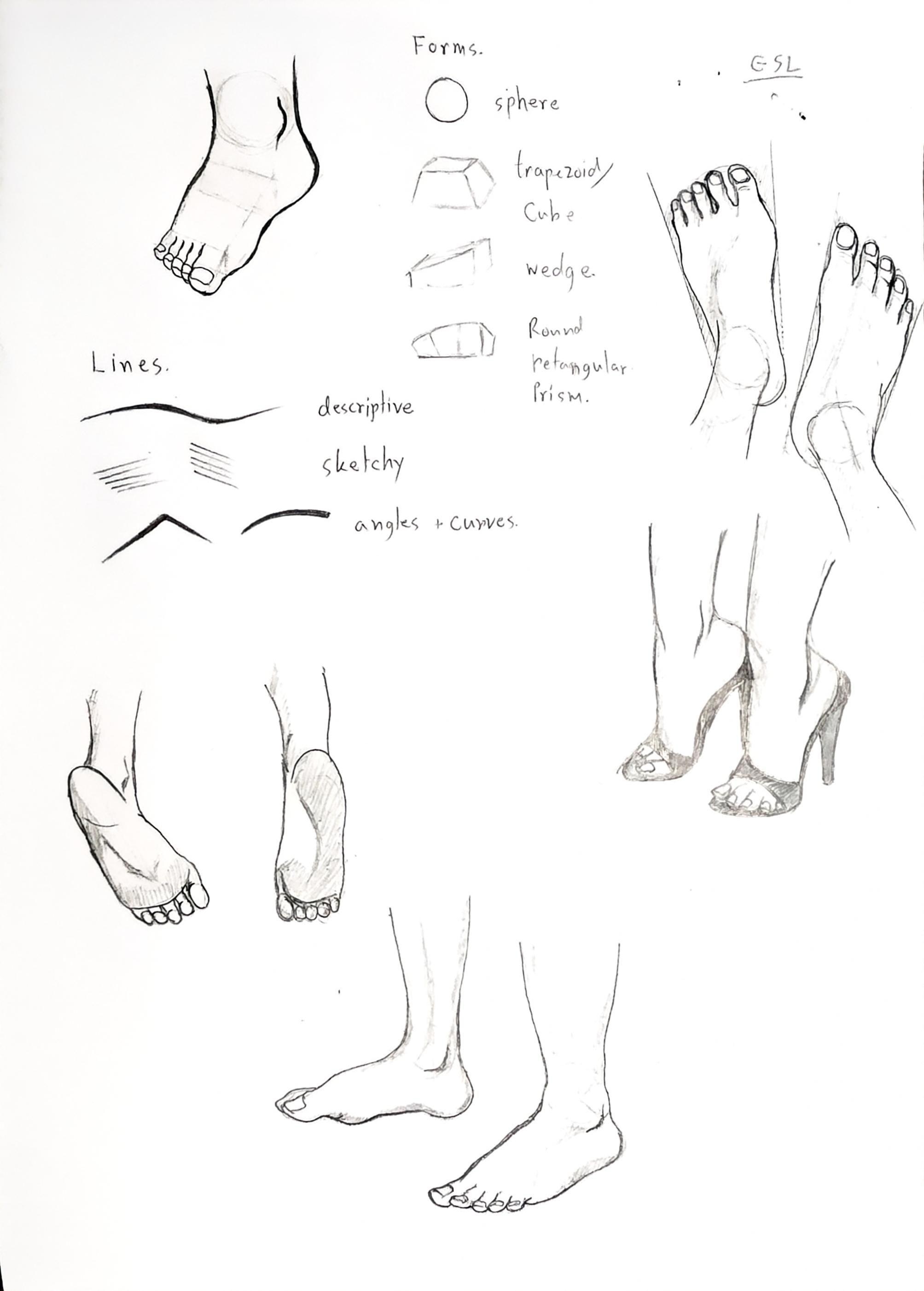 Feet drawing - student project