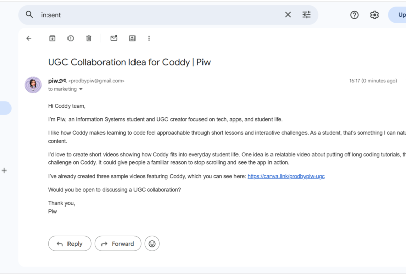 My First UGC Pitch for Coddy