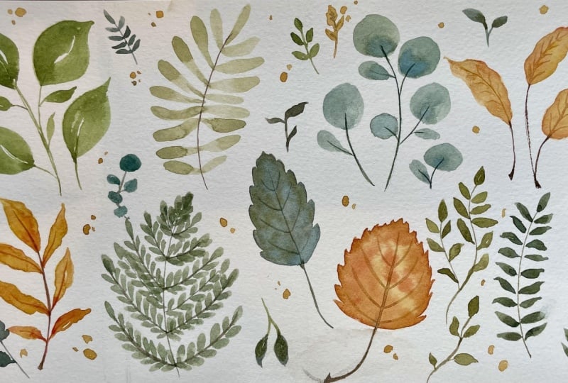 Relaxing Leaves Painting