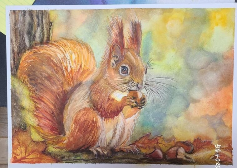 Fall! Squirrel with Hazelnut