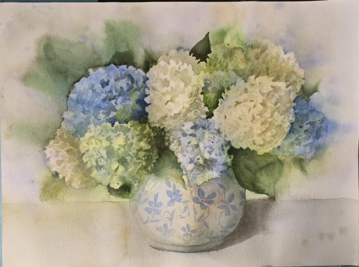 Hydrangeas in a vase
