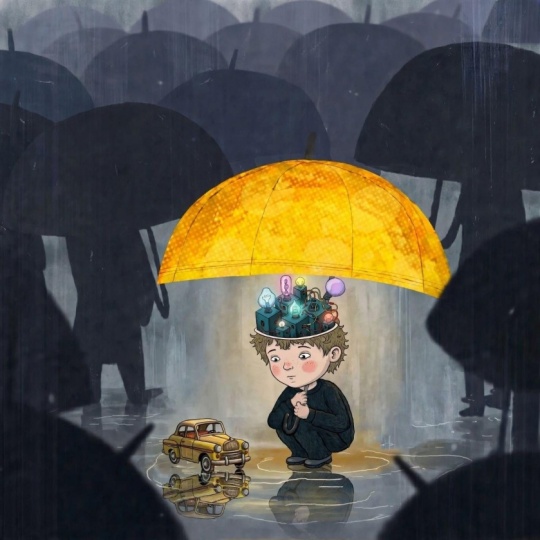 ilustración escena neurodivergencia