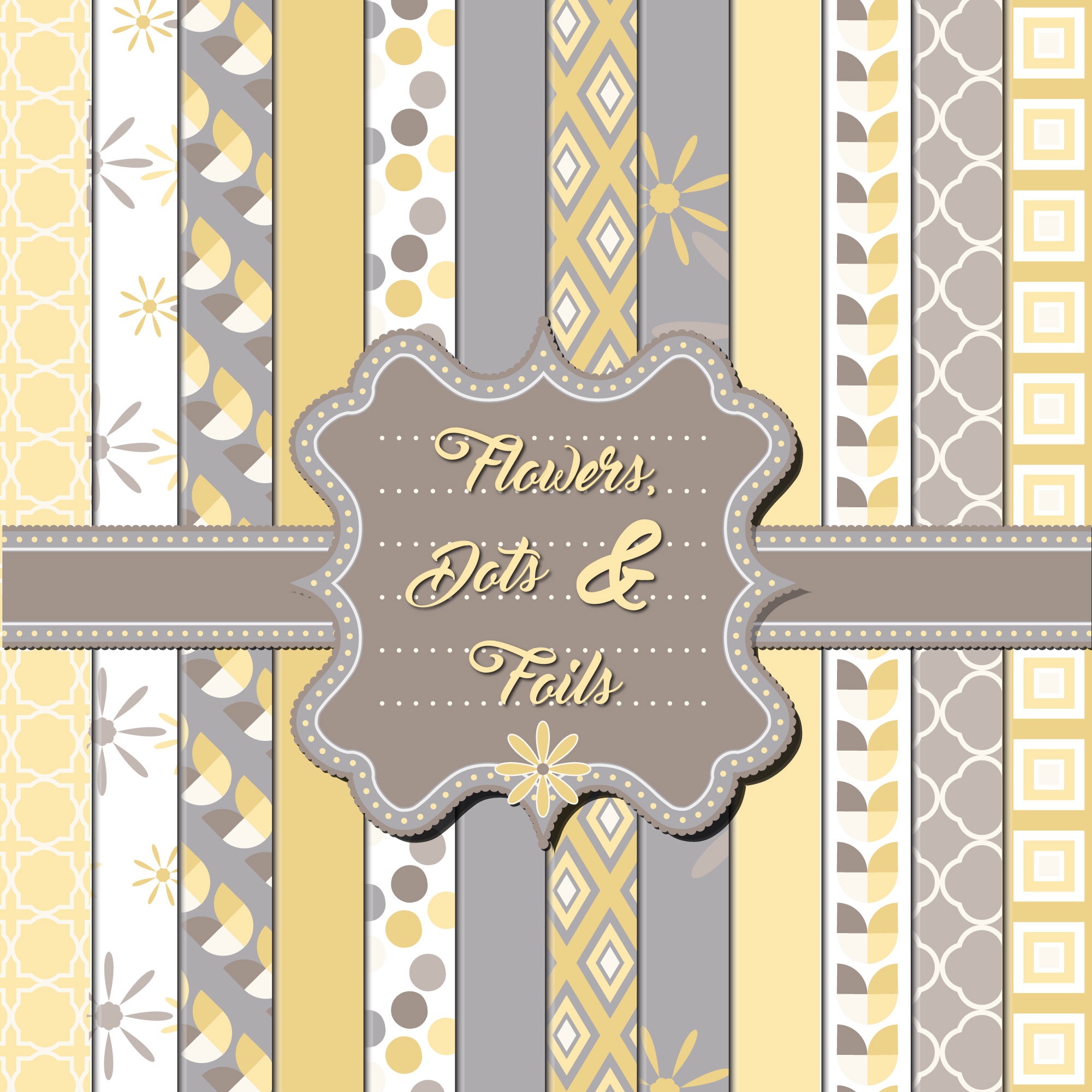 Flowers, Dots & Foil Frame - student project