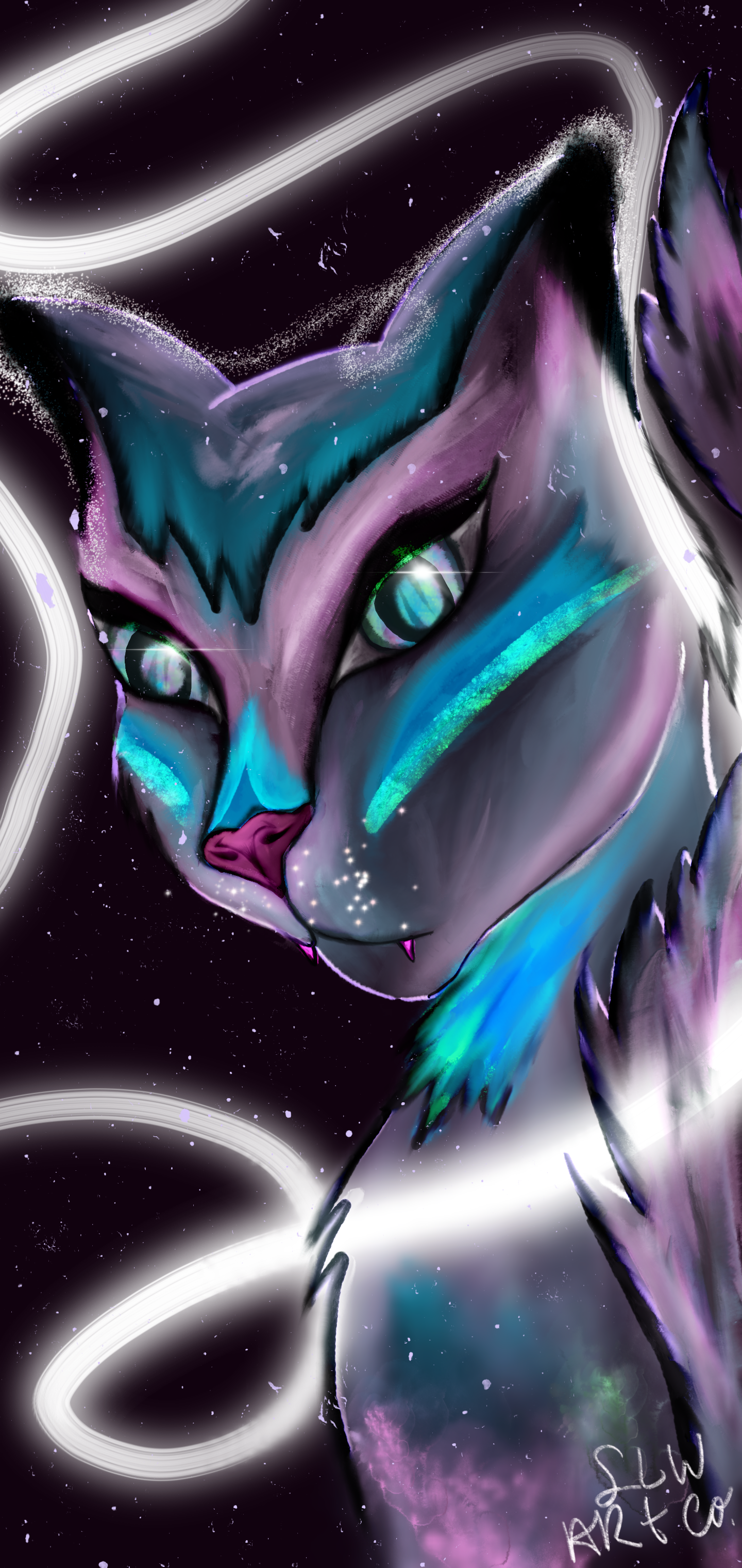 Mixed brushes Space Cat - student project