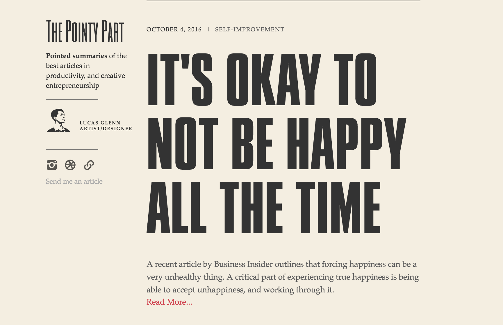 The Pointy Part – A Blog for Pointed Summaries of Productivity Articles - student project