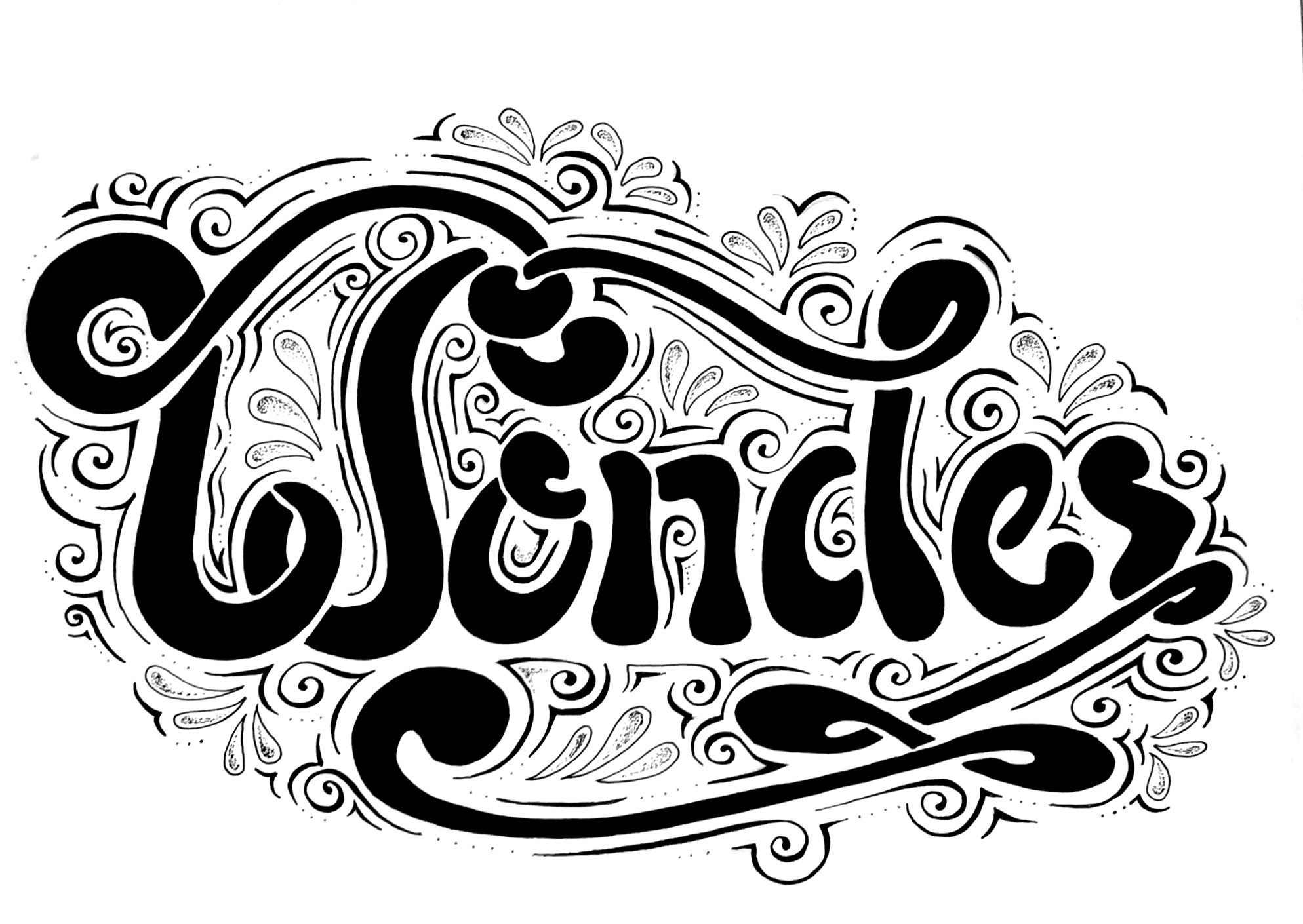 Page of Spirals and flourishing an illustration - student project