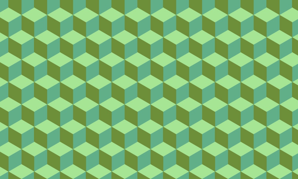 Isometric Cube Pattern in Green - student project
