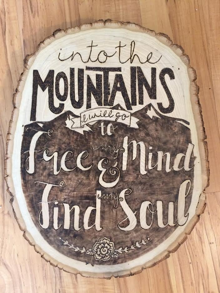 Mountains Woodburning - student project